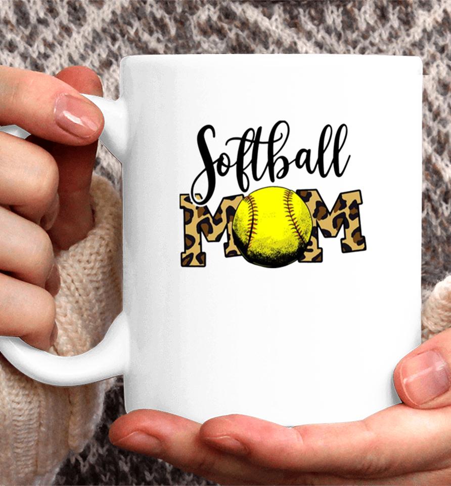 Softball Baseball Ball Mom Leopard Funny Mother’s Day Coffee Mug