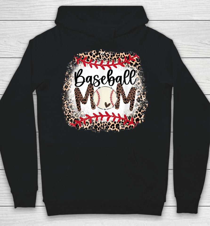 Softball Baseball Mama Leopard Teeball Mom Mother's Day Hoodie