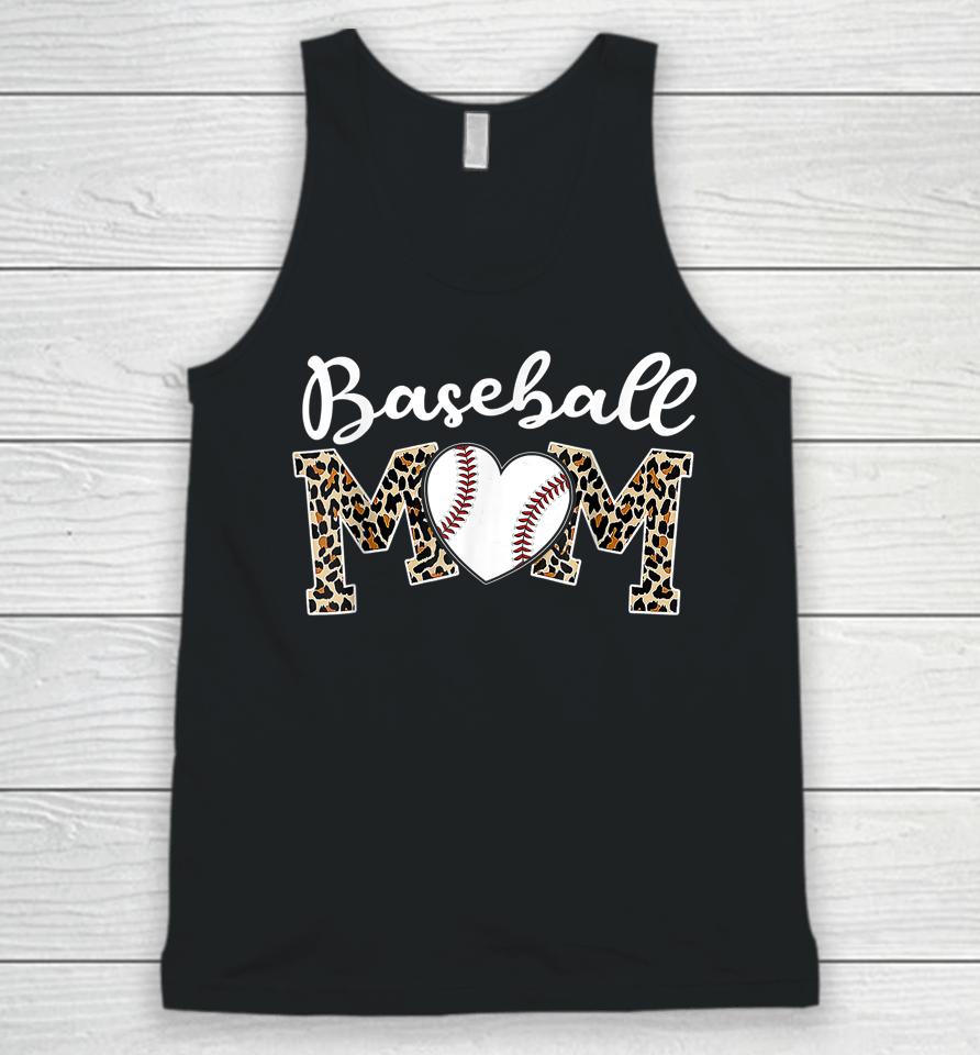 Softball Baseball Mom Leopard Tee Mother's Day Unisex Tank Top