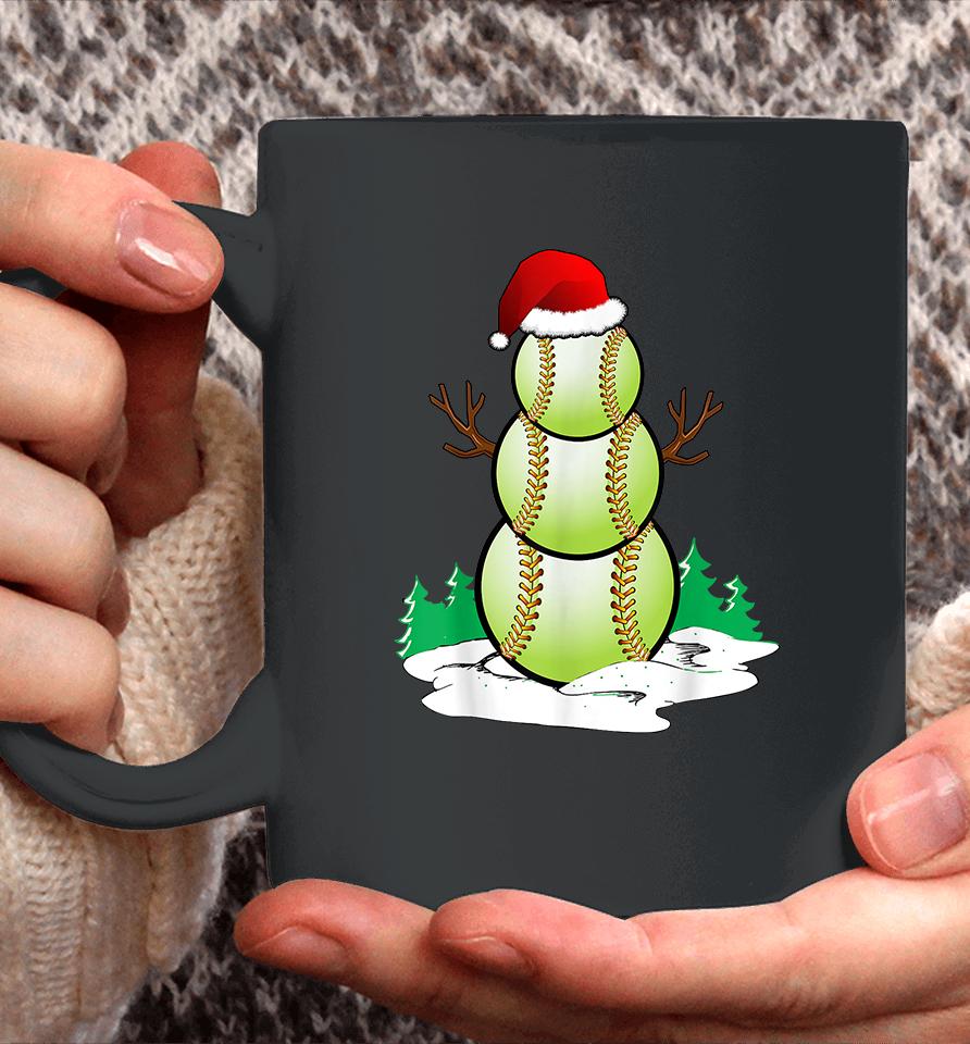 Softball Snowman Balls Christmas Pajama Coffee Mug