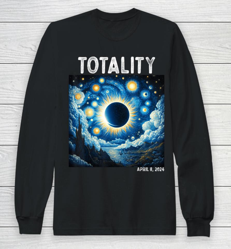 Solar Eclipse 2024 Totality April 8Th Astronomy Science Long Sleeve T-Shirt