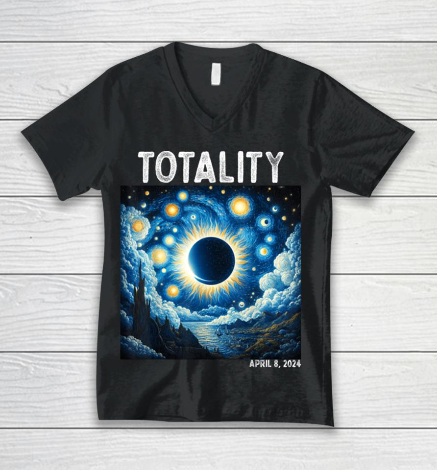 Solar Eclipse 2024 Totality April 8Th Astronomy Science Unisex V-Neck T-Shirt