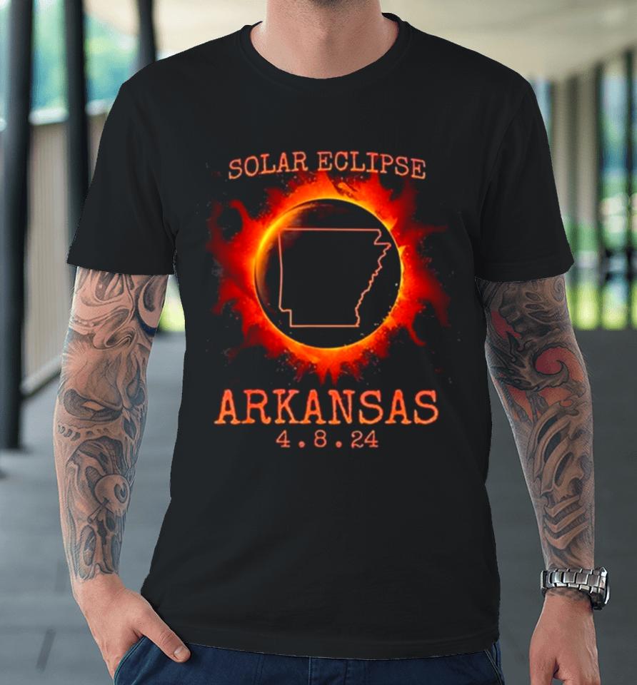 Solar Eclipse Totality Arkansas 4.8.24 State Path Souvenir Premium T-Shirt