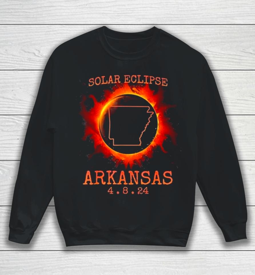 Solar Eclipse Totality Arkansas 4.8.24 State Path Souvenir Sweatshirt