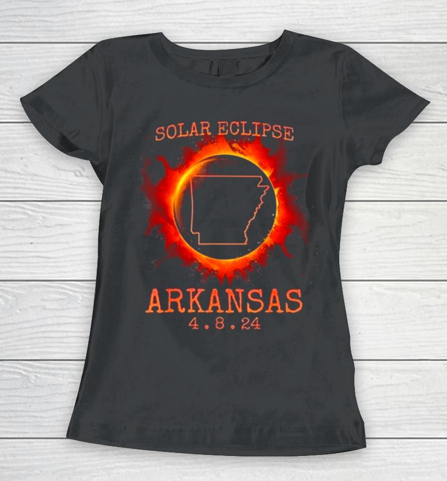 Solar Eclipse Totality Arkansas 4.8.24 State Path Souvenir Women T-Shirt