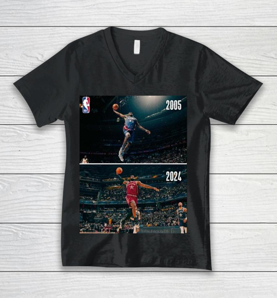 Some Things Never Change The Iconic Dunk Of Lebron James The King In Nba All Star Unisex V-Neck T-Shirt