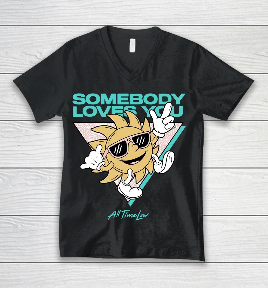 Somebody Loves You All Time Low Unisex V-Neck T-Shirt