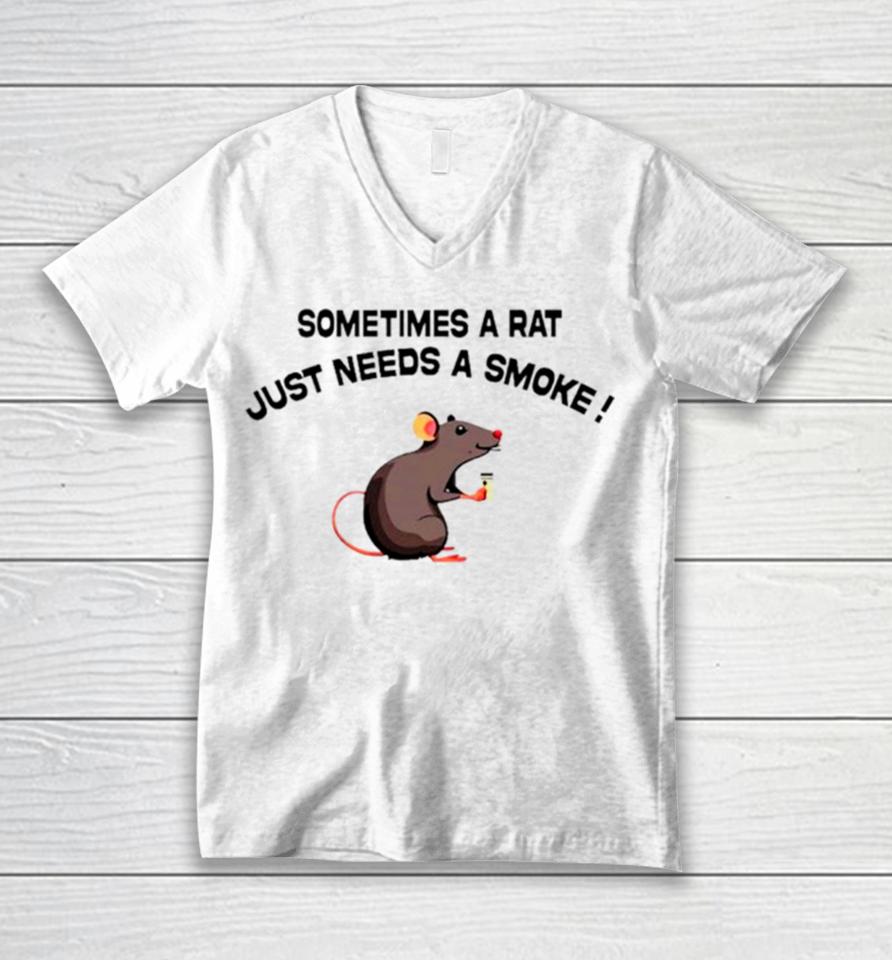 Sometimes A Rat Just Needs A Smoke Unisex V-Neck T-Shirt