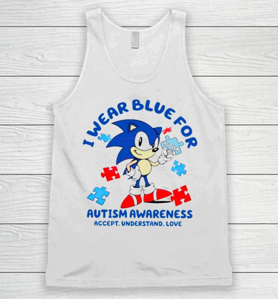 Sonic I Wear Blue For Autism Awareness Unisex Tank Top