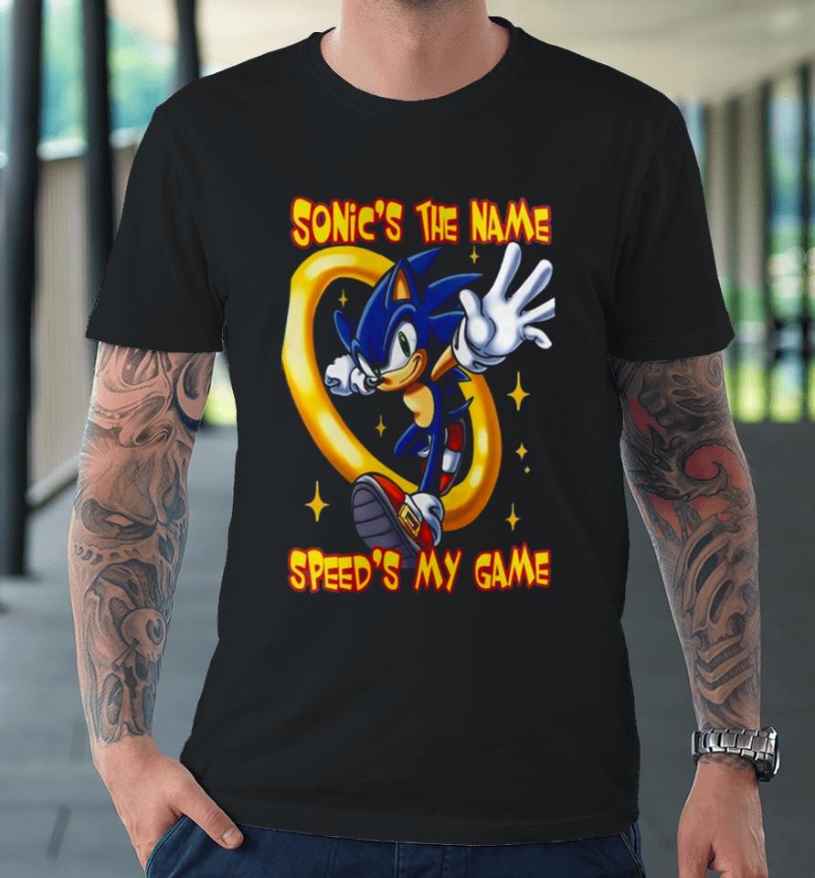 Sonic The Hedgehog Sonic’s The Name Speed’s My Game Premium T-Shirt