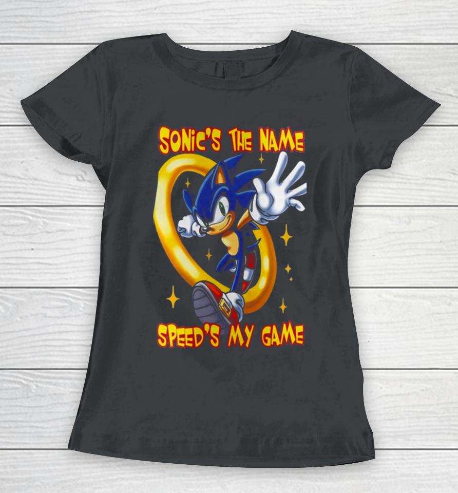 Sonic The Hedgehog Sonic’s The Name Speed’s My Game Women T-Shirt