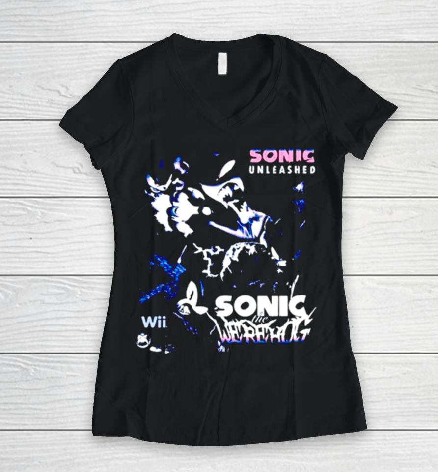 Sonic Unleashed Sonic The Werehog Women V-Neck T-Shirt