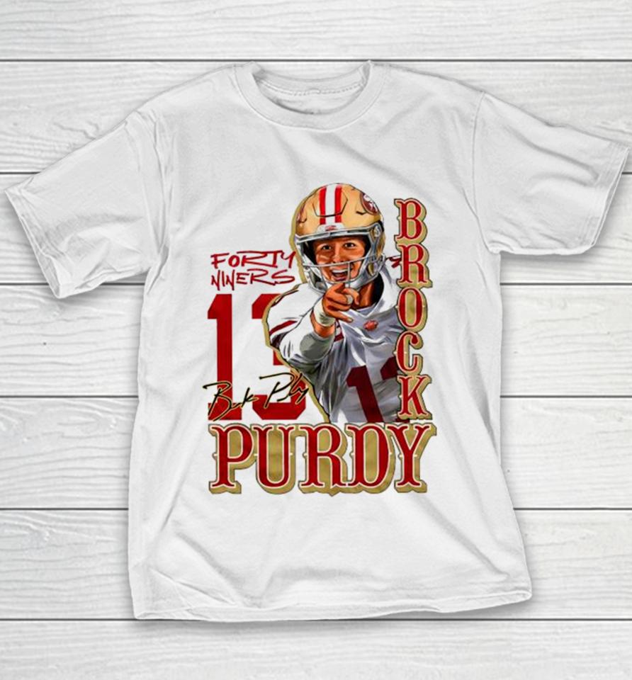 Sortie Brock Purdy Forty Niner Football Player Signature Youth T-Shirt