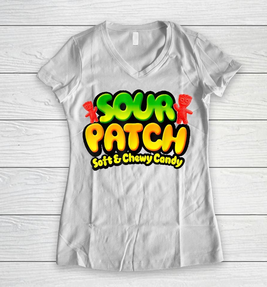 Sour Candy Patch Women V-Neck T-Shirt