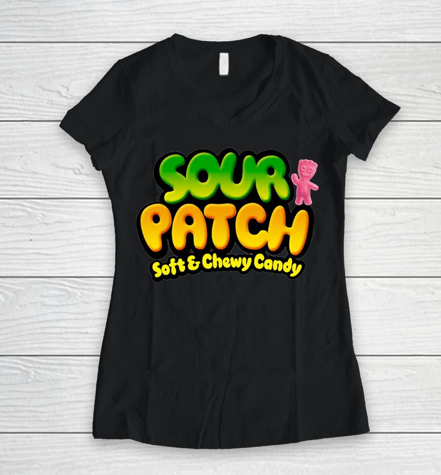 Sour Then Sweet Sour Candy Patch Women V-Neck T-Shirt