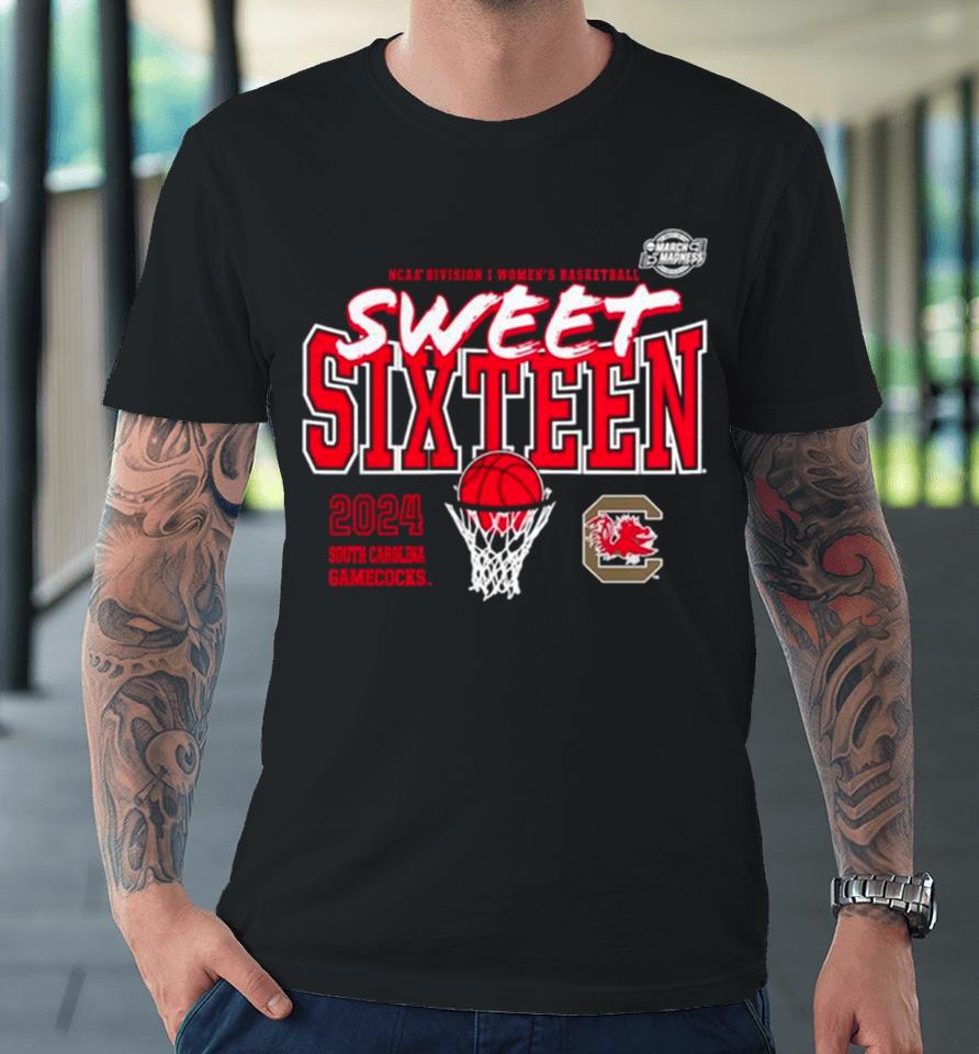 South Carolina Gamecocks 2024 Ncaa Women’s Basketball Tournament March Madness Sweet 16 Fast Break Premium T-Shirt
