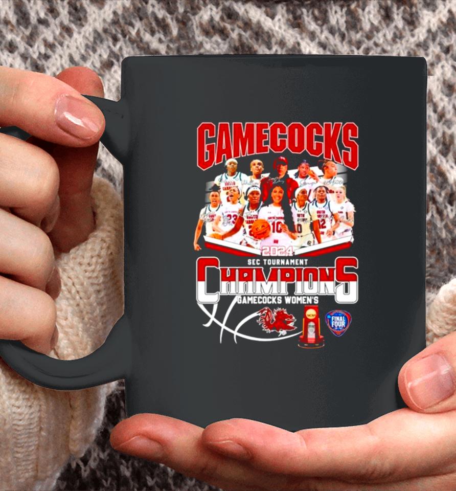 South Carolina Gamecocks Basketball 2024 Sec Tournament Champions Signatures Coffee Mug