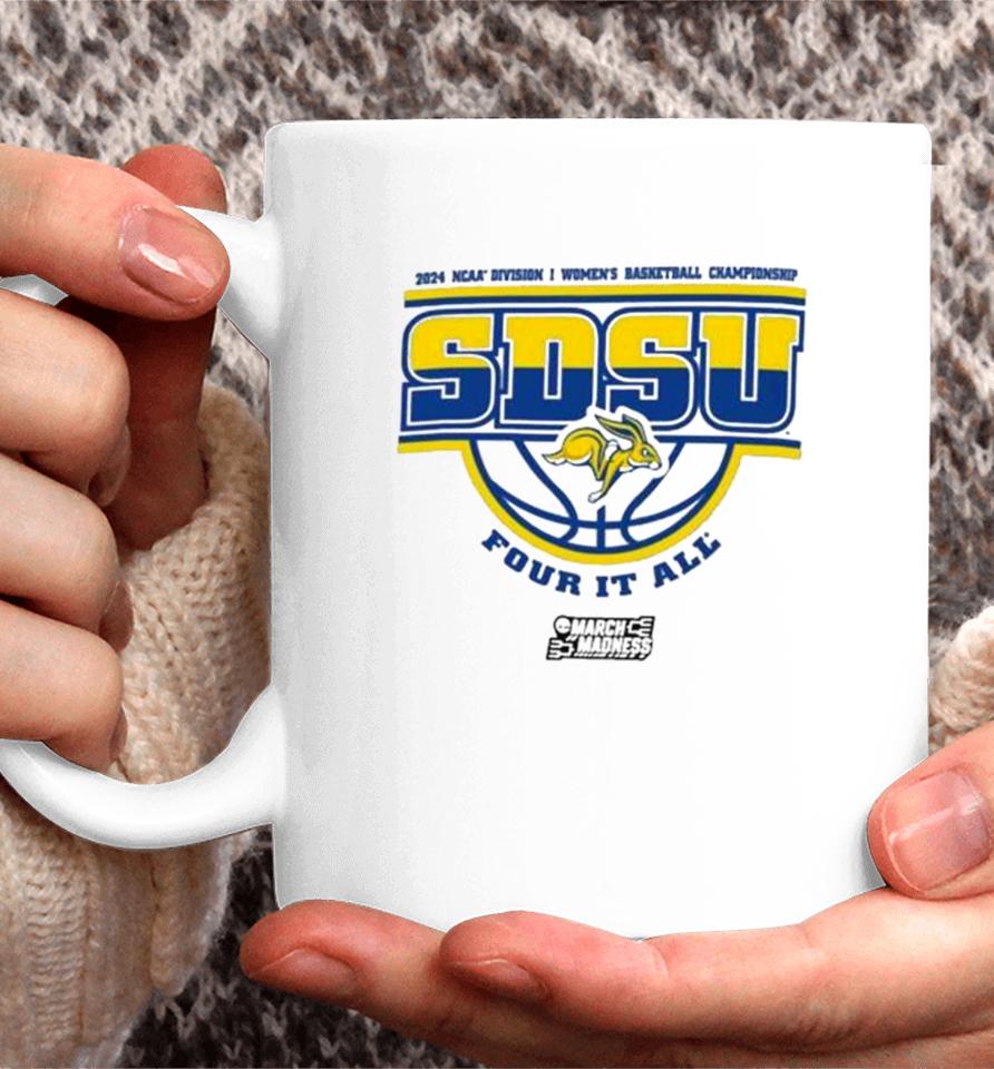 South Dakota State Jackrabbits 2024 Ncaa Division I Women’s Basketball Championship Four It All Coffee Mug