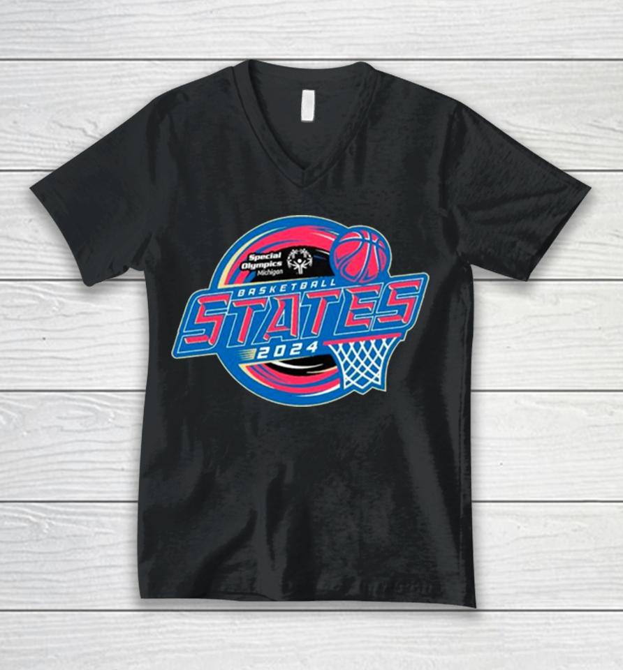 Special Olympics Michigan 2024 Basketball States Unisex V-Neck T-Shirt