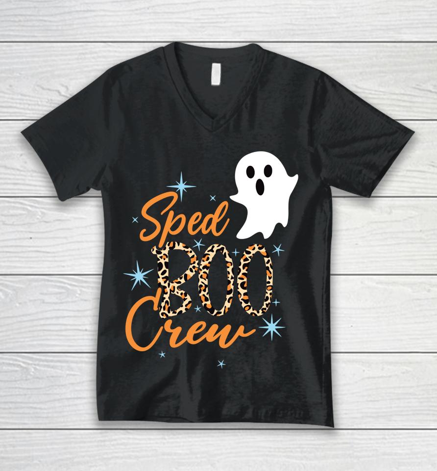 Sped Boo Crew Teacher Halloween Halloween Unisex V-Neck T-Shirt