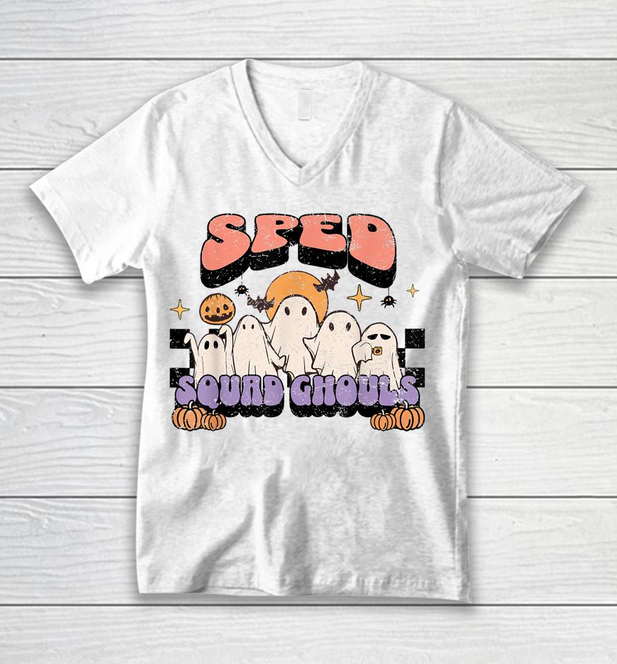 Sped Squad Ghoul Special Education Teacher Halloween Costume Unisex V-Neck T-Shirt