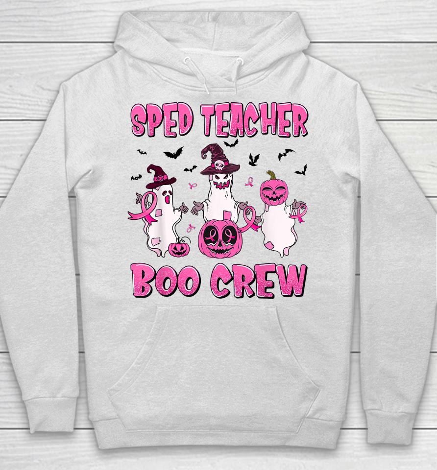 Sped Teacher Boo Crew Ghost Pumpkin Breast Cancer Halloween Hoodie