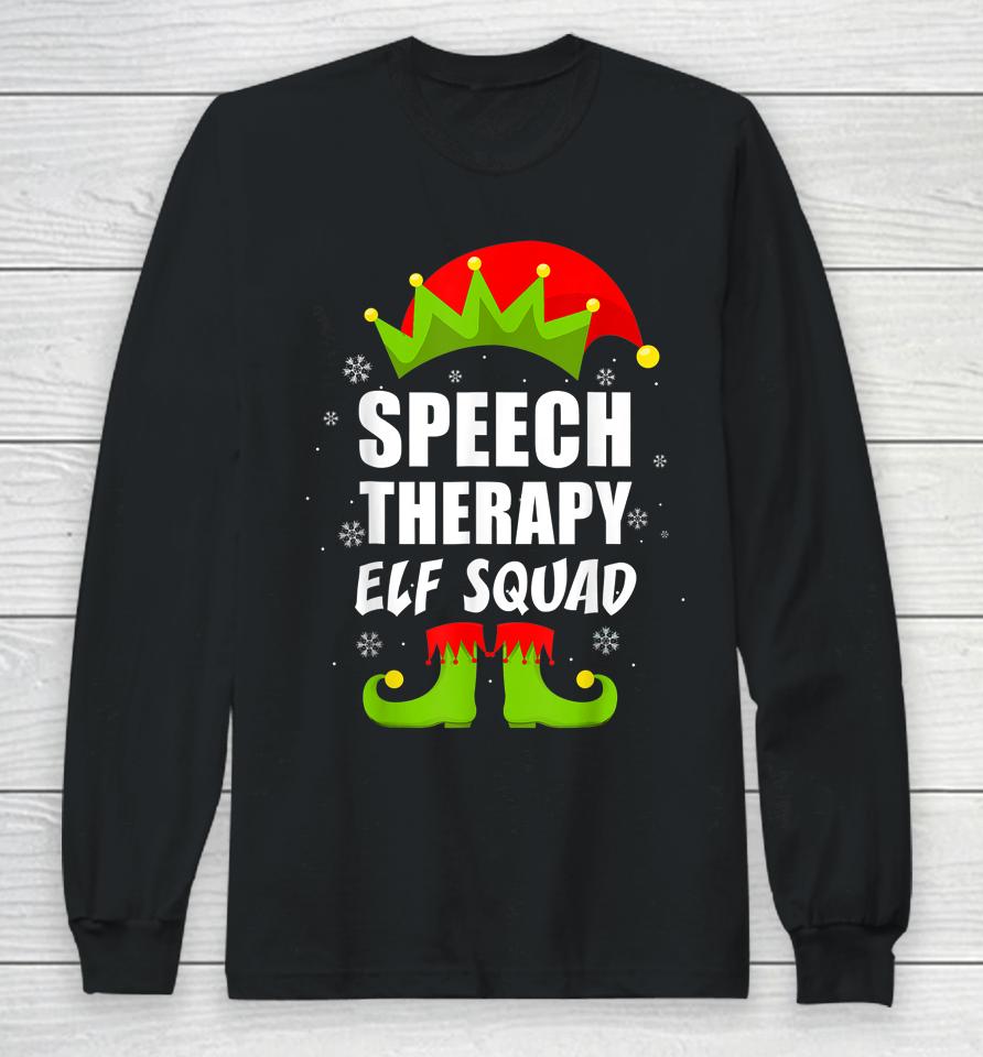 Speech Therapy Elf Squad Christmas Pajama For Him Her Long Sleeve T-Shirt