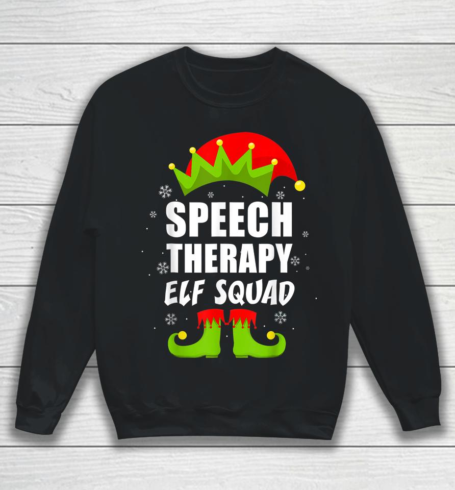Speech Therapy Elf Squad Christmas Pajama For Him Her Sweatshirt