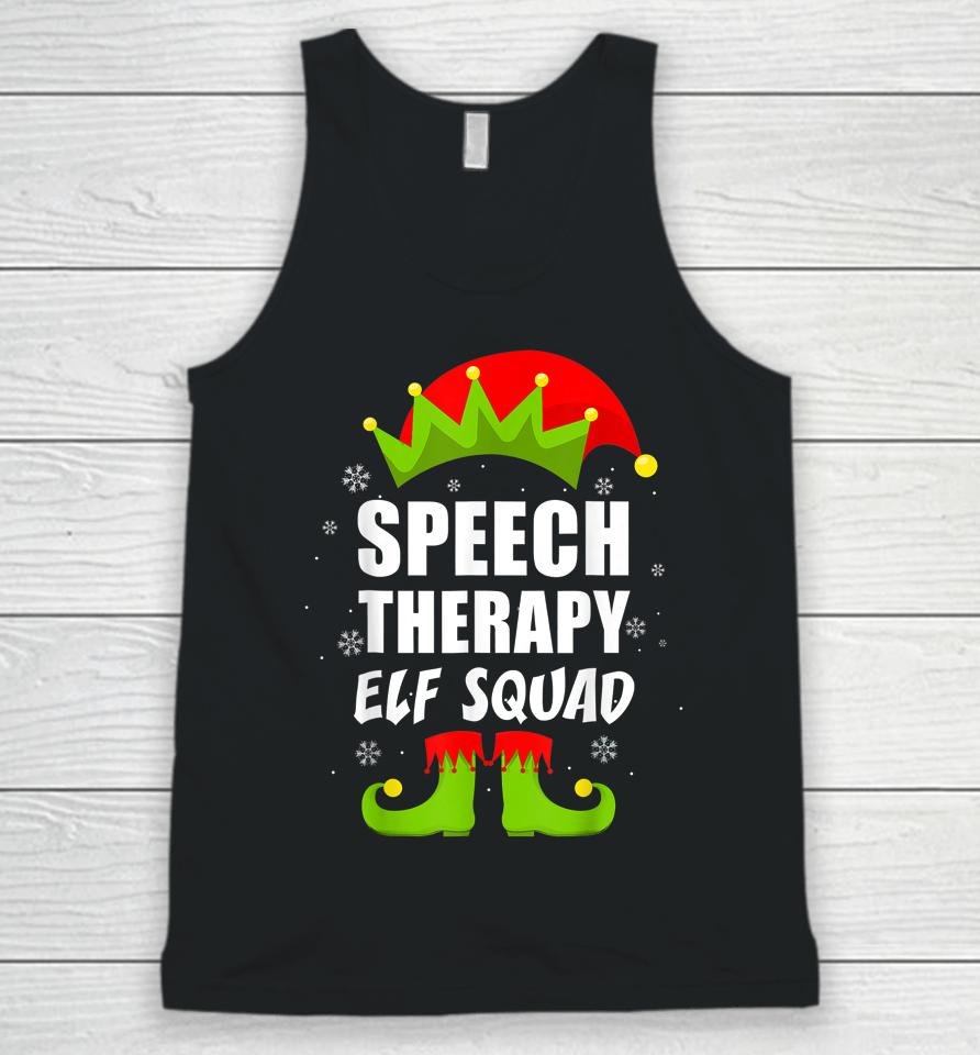 Speech Therapy Elf Squad Christmas Pajama For Him Her Unisex Tank Top