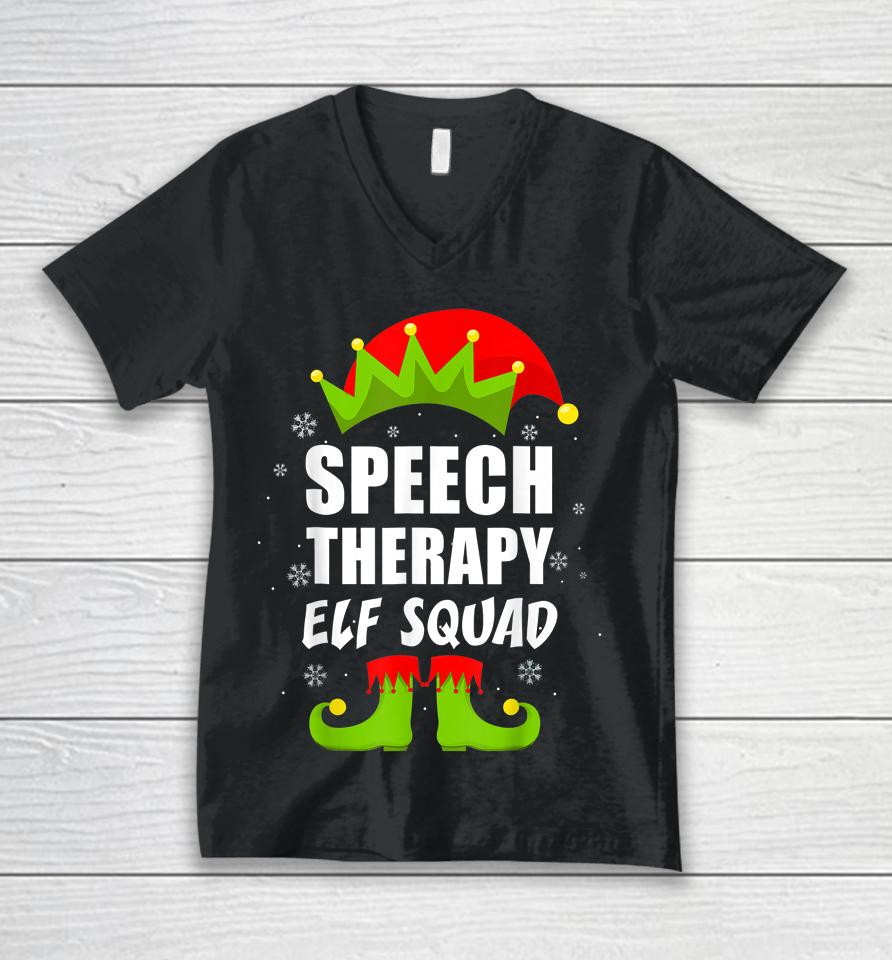 Speech Therapy Elf Squad Christmas Pajama For Him Her Unisex V-Neck T-Shirt