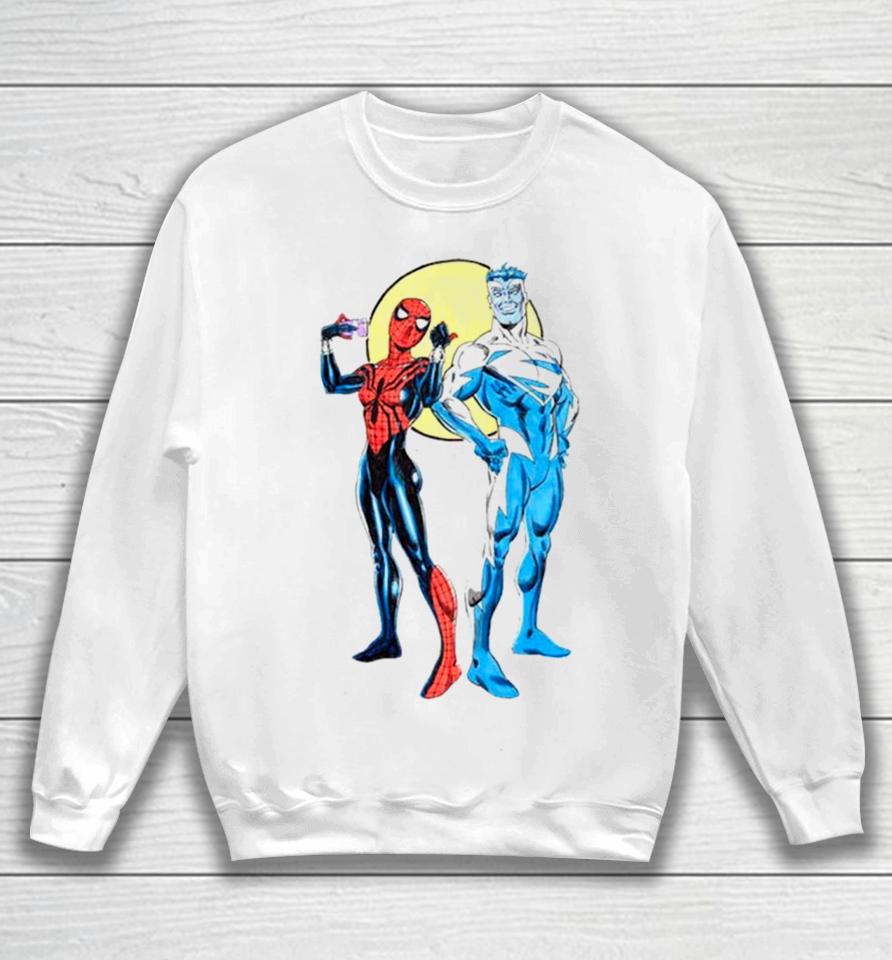 Spider Girl And Superman Blue Sweatshirt