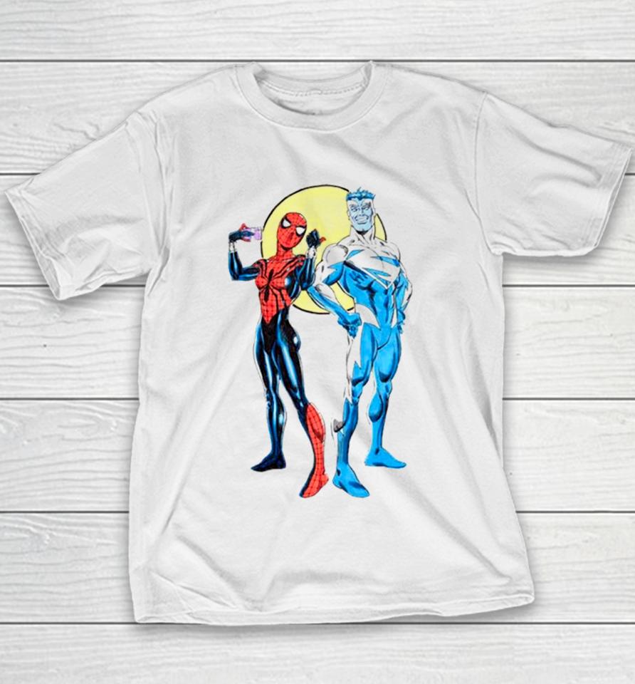 Spider Girl And Superman Blue Youth T-Shirt