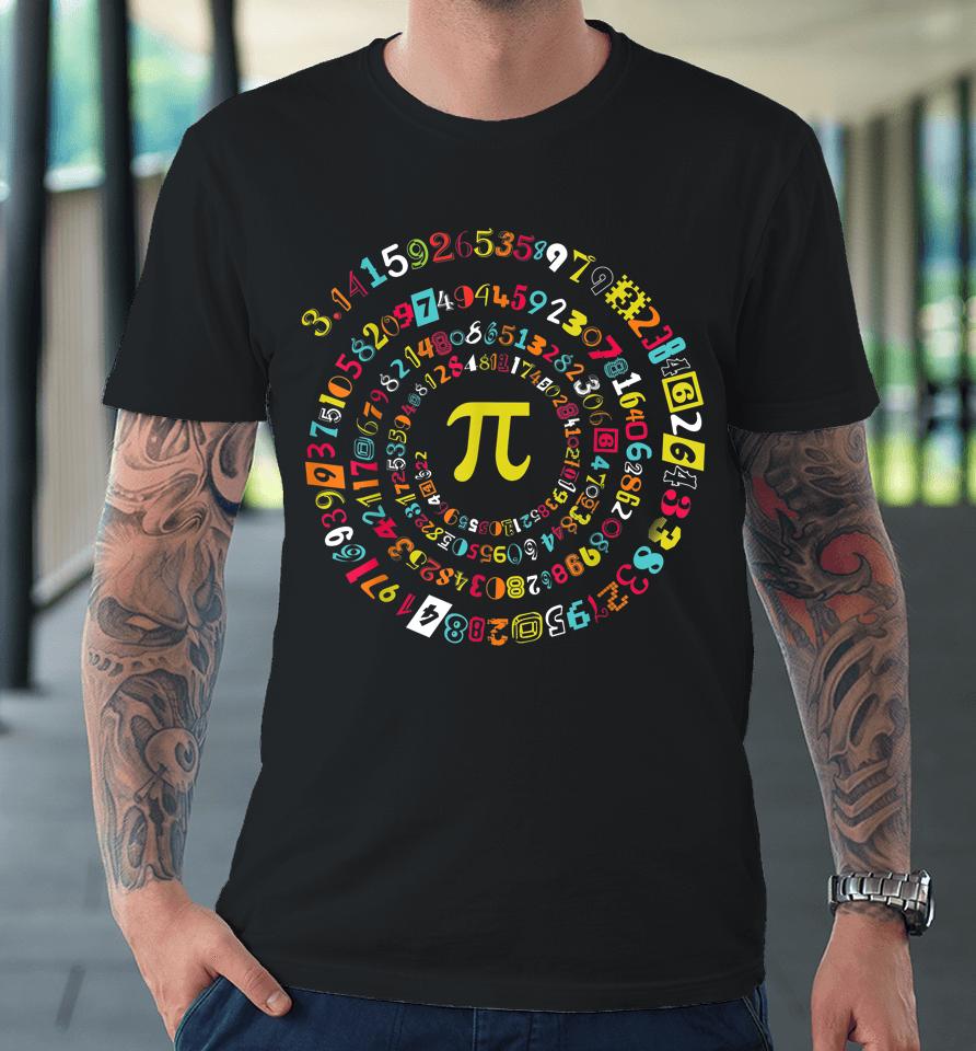 Spiral Pi Math 3 14  Pi Day Premium T-Shirt