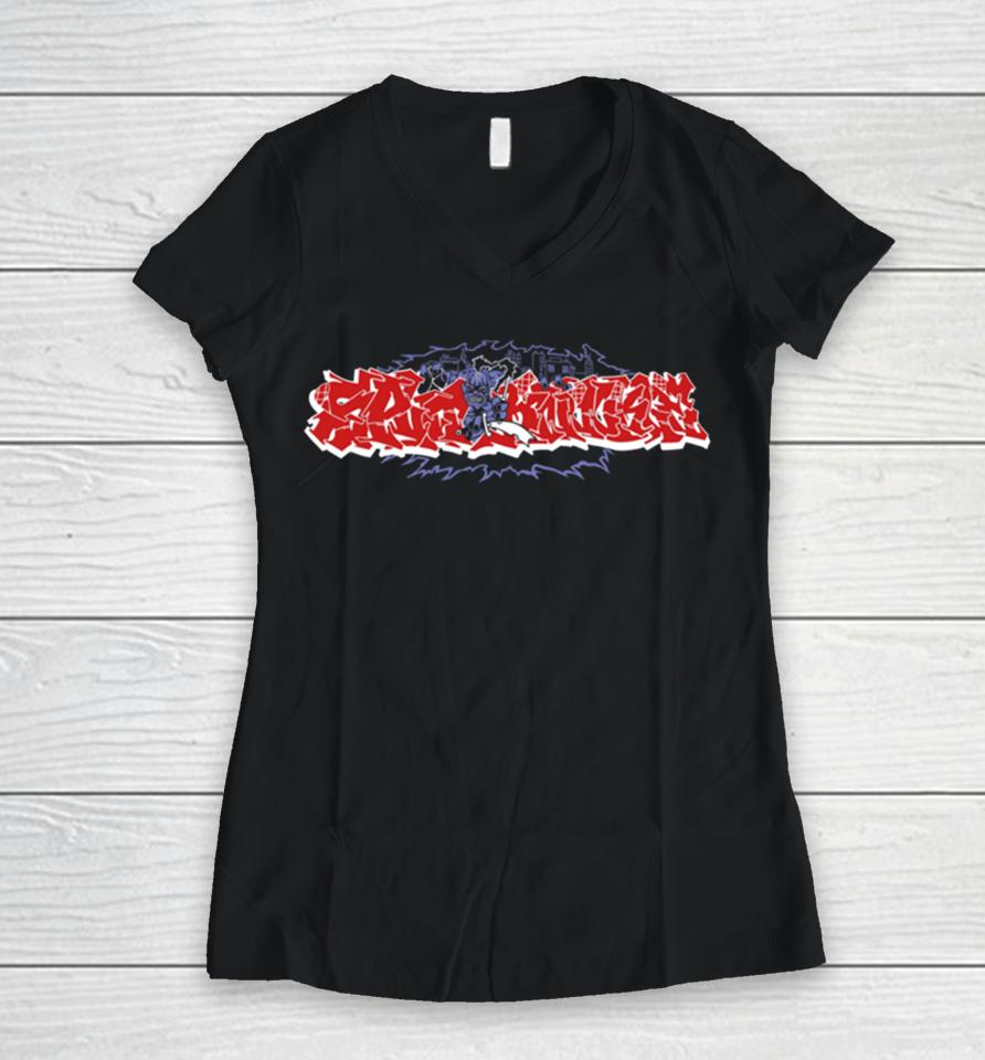 Splitknuckle Monster Women V-Neck T-Shirt