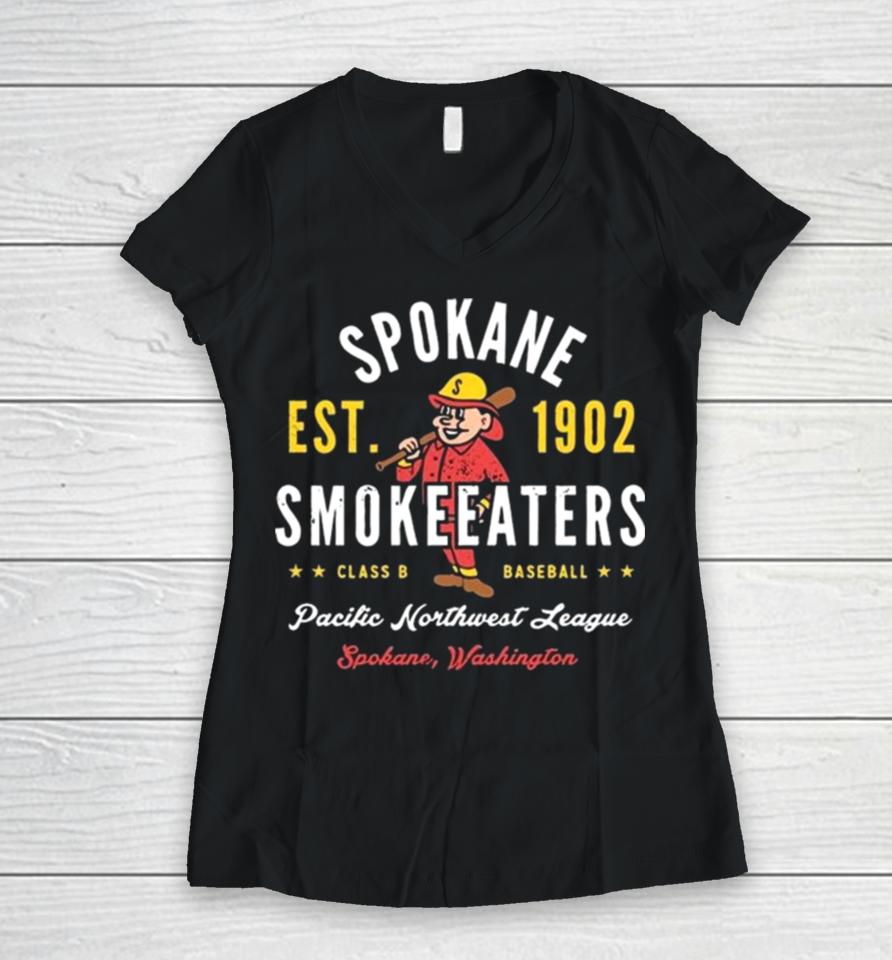 Spokane Smoke Eaters Washington – Vintage Defunct Baseball Teams Women V-Neck T-Shirt