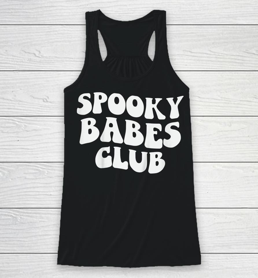 Spooky Babes Club Groovy Retro Hippie Halloween Racerback Tank
