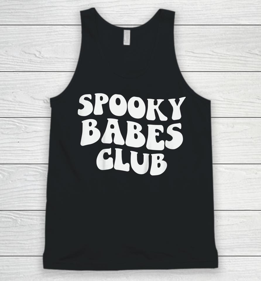 Spooky Babes Club Groovy Retro Hippie Halloween Unisex Tank Top