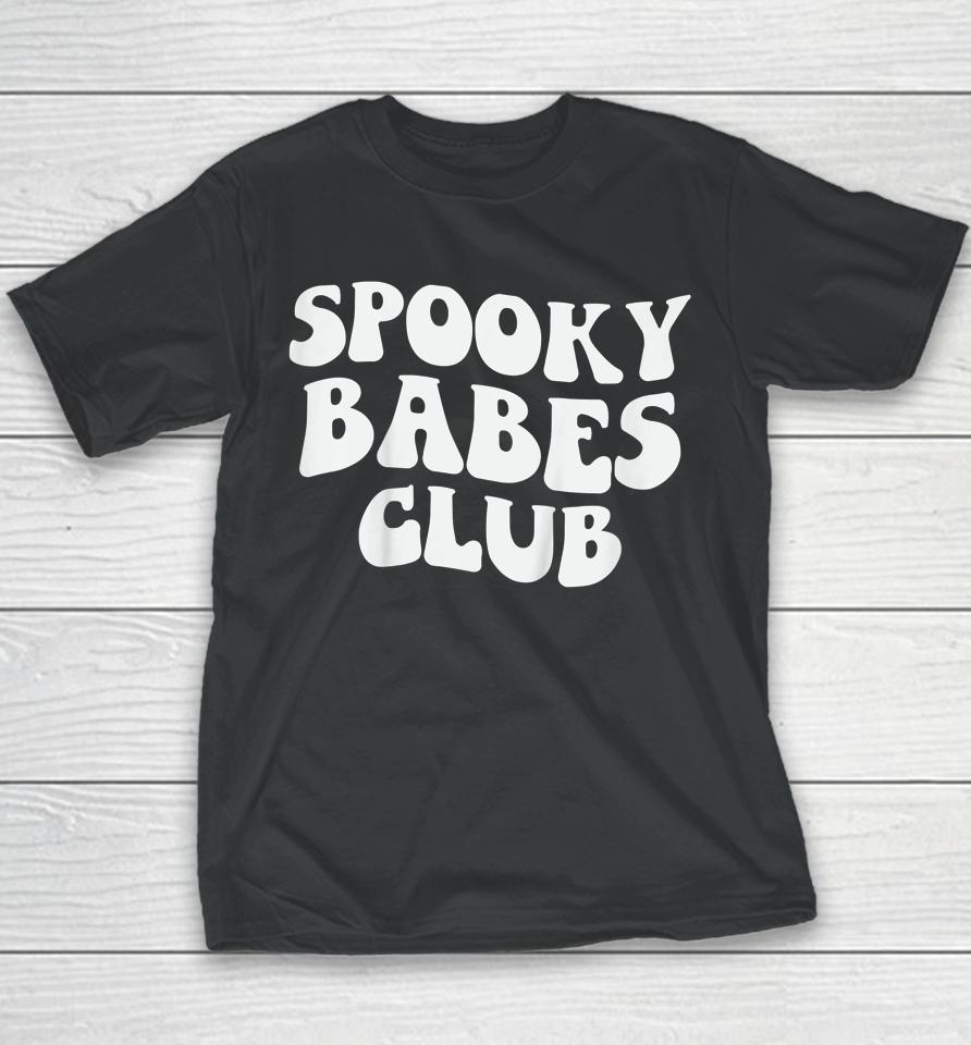 Spooky Babes Club Groovy Retro Hippie Halloween Youth T-Shirt