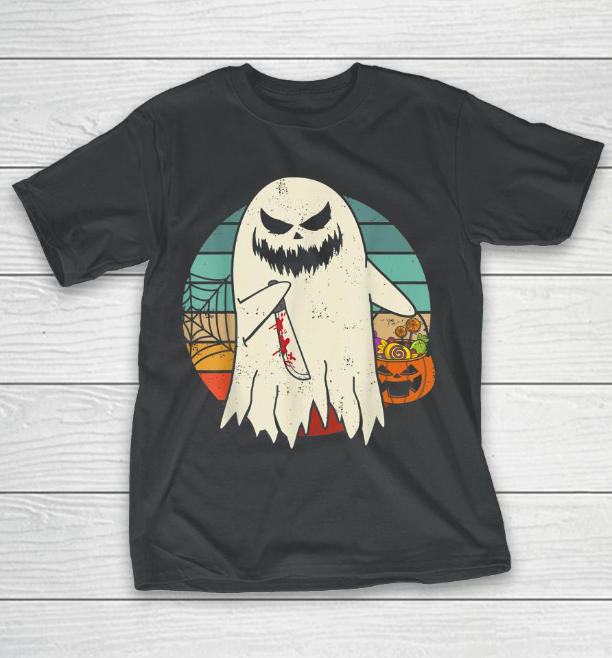 Spooky Ghost Retro Halloween Costume T-Shirt