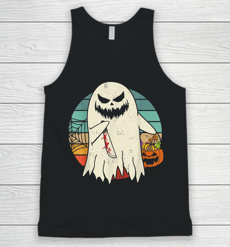 Spooky Ghost Retro Halloween Costume Unisex Tank Top