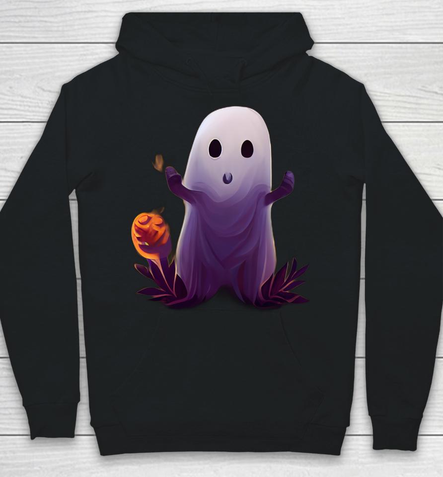 Spooky Ghost With Pumpkins Cute Halloween Hoodie