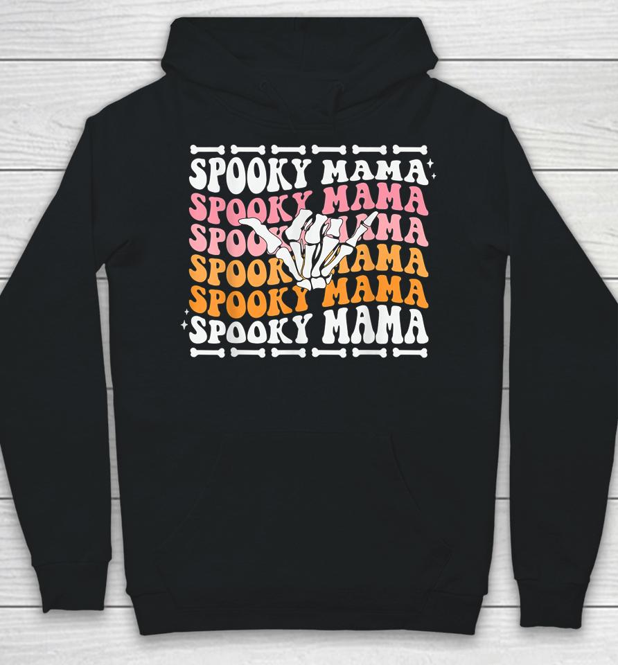 Spooky Mama Cute Retro Halloween Skeleton Party Hoodie
