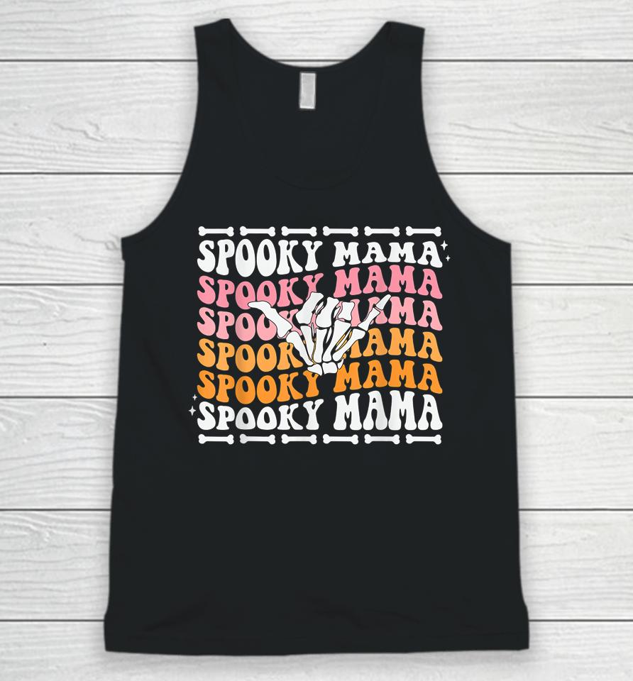 Spooky Mama Cute Retro Halloween Skeleton Party Unisex Tank Top
