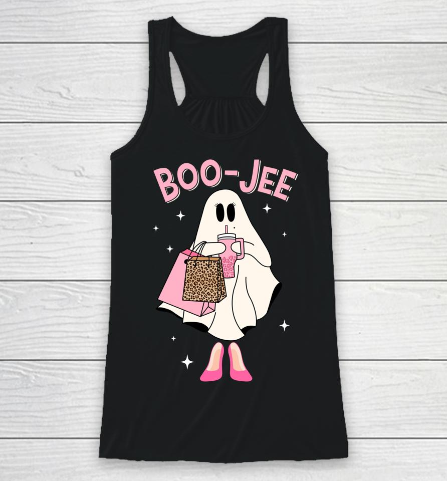 Spooky Season Cute Ghost Funny Halloween Boujee Boo-Jee Racerback Tank