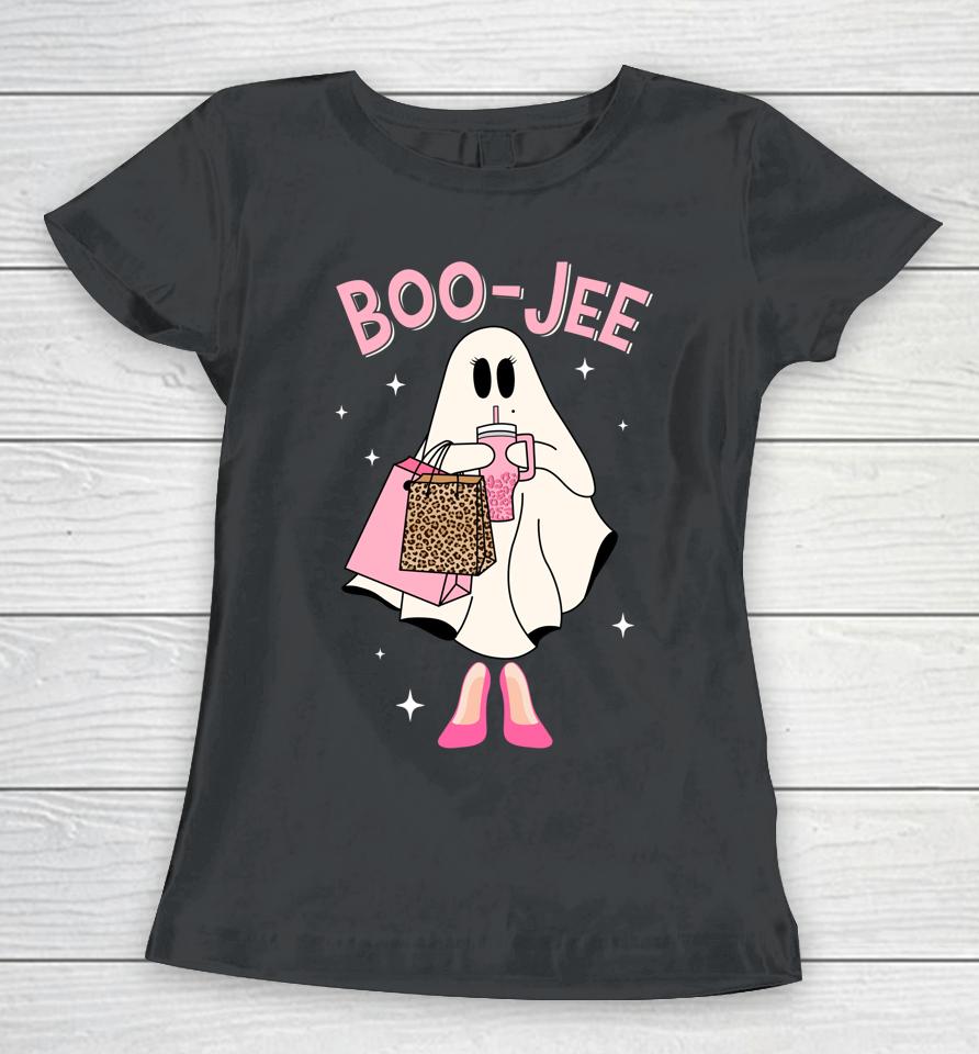 Spooky Season Cute Ghost Funny Halloween Boujee Boo-Jee Women T-Shirt