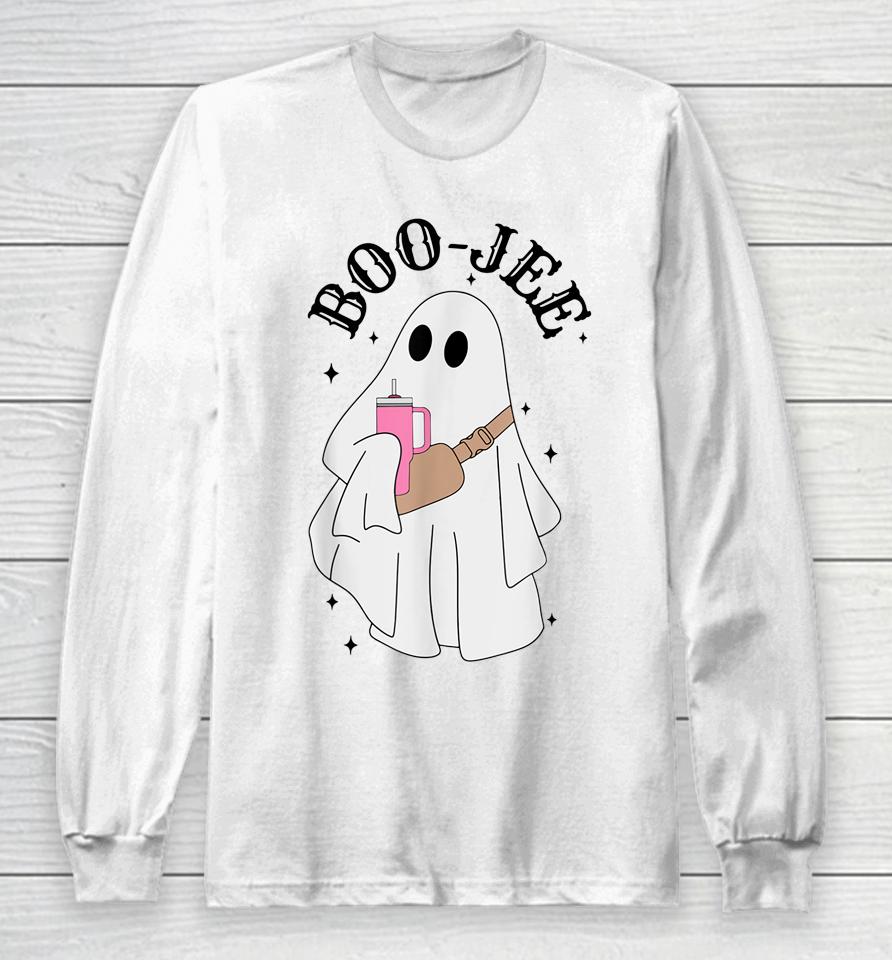 Spooky Season Cute Ghost Halloween Costume Boujee Boo Jee Long Sleeve T-Shirt