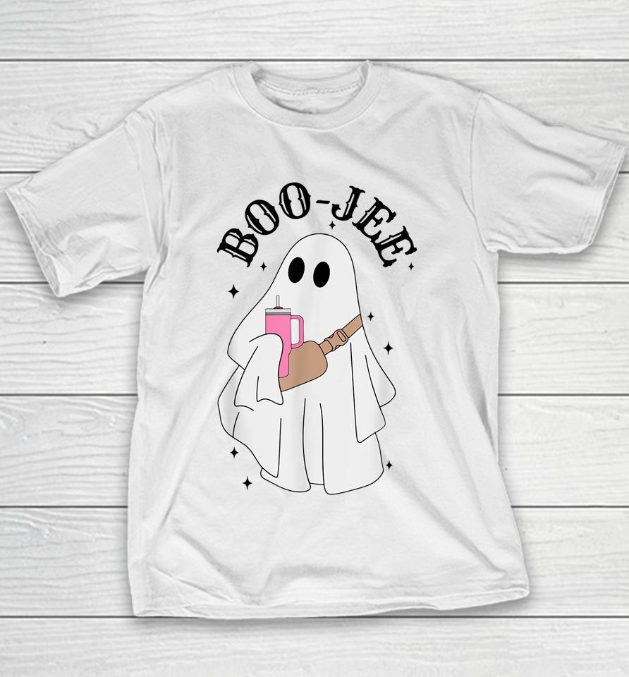 Spooky Season Cute Ghost Halloween Costume Boujee Boo Jee Youth T-Shirt