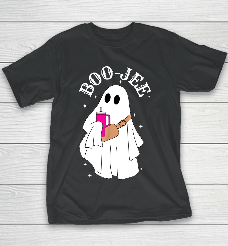 Spooky Season Cute Ghost Halloween Costume Boujee Boo-Jee Youth T-Shirt