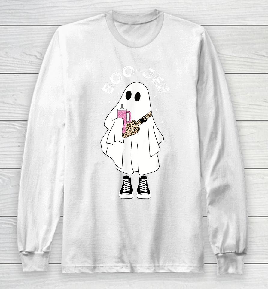 Spooky Season Cute Ghost Halloween Costume Boujee Boo-Jee Long Sleeve T-Shirt