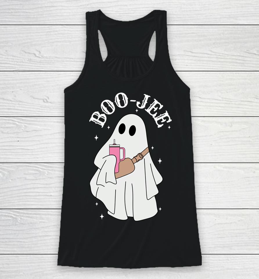 Spooky Season Funny Ghost Halloween Boujee Boo-Jee Racerback Tank